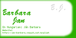 barbara jan business card